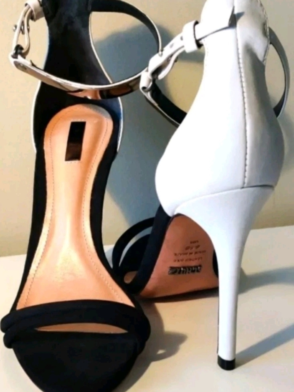 Schutz Black & Off White Suede Pumps Women's 6.5...